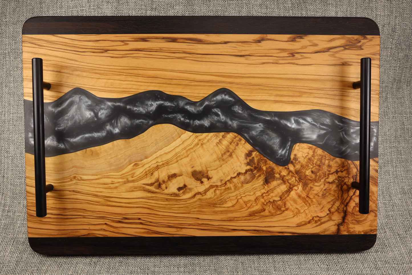 Mediterranean Olive wood w/Resin River Charcuterie Tray
