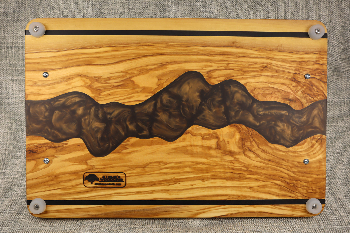 Mediterranean Olive Wood w/Resin River Charcuterie Tray