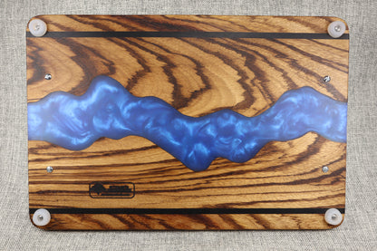 African Zebra Wood w/Resin River Charcuterie Tray