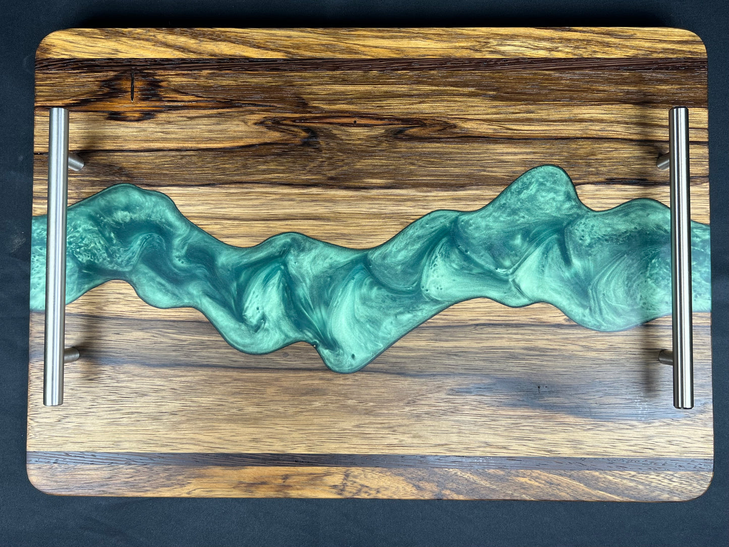 Black Limba with Green River Epoxy Charcuterie Tray