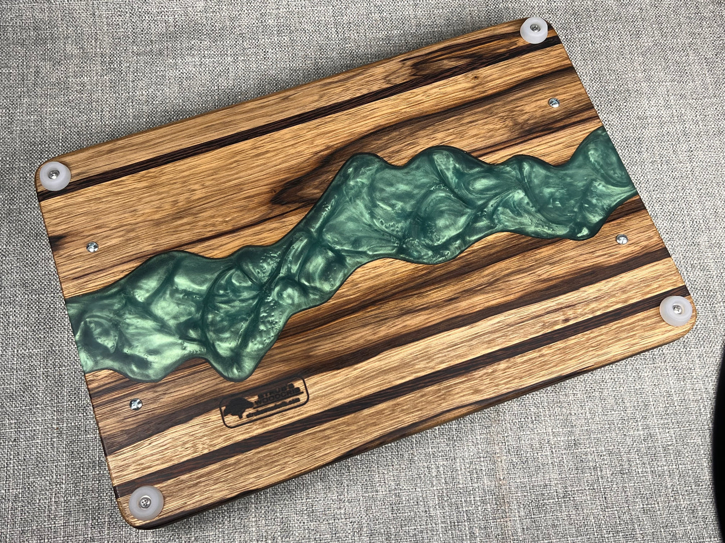 Black Limba with Green River Epoxy Charcuterie Tray