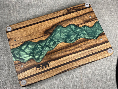 Black Limba with Green River Epoxy Charcuterie Tray