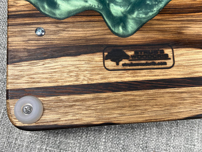 Black Limba with Green River Epoxy Charcuterie Tray