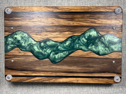 Black Limba with Tropical Tourquoise River Epoxy Charcuterie Tray
