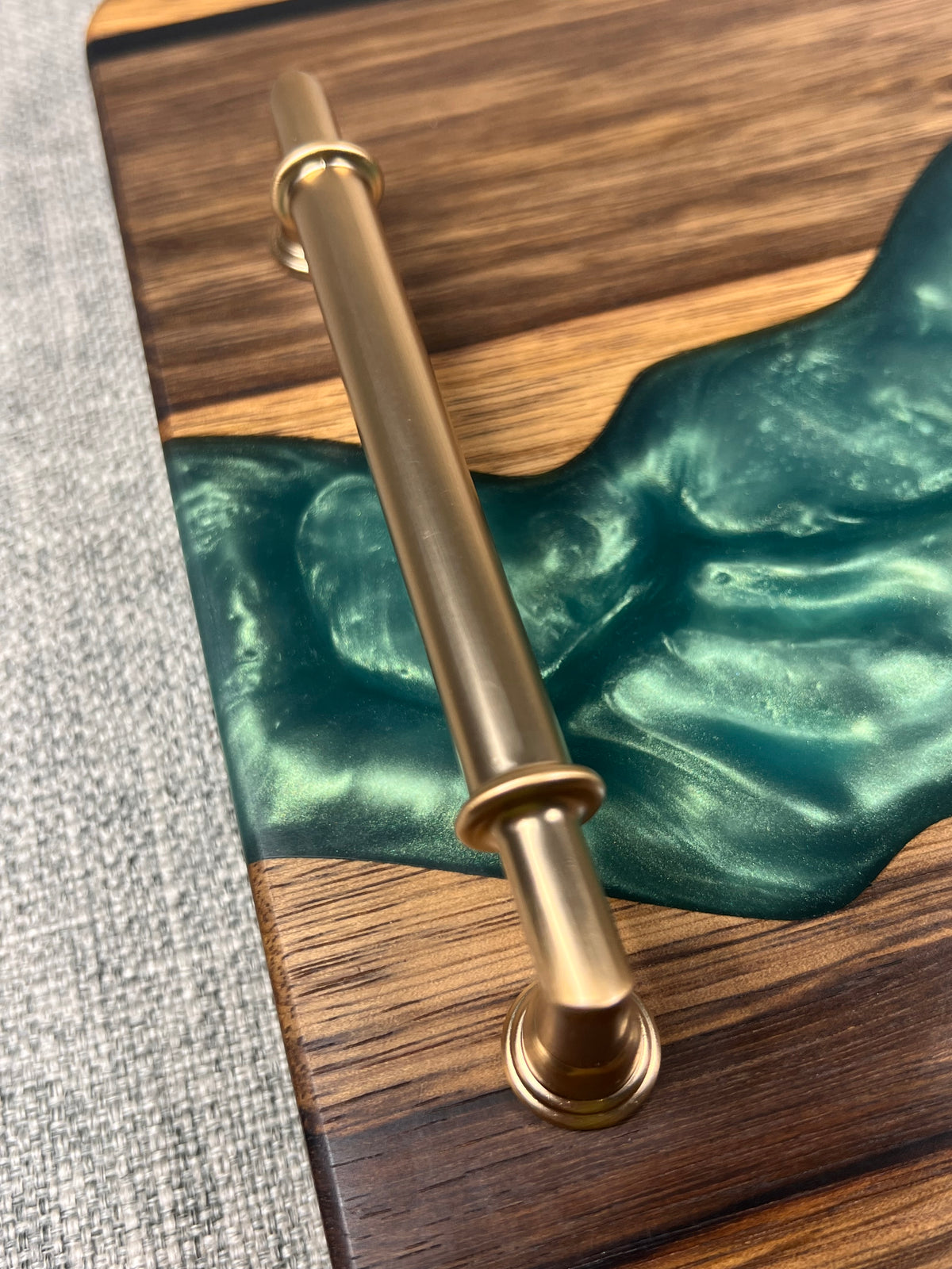 Black Limba with Tropical Tourquoise River Epoxy Charcuterie Tray
