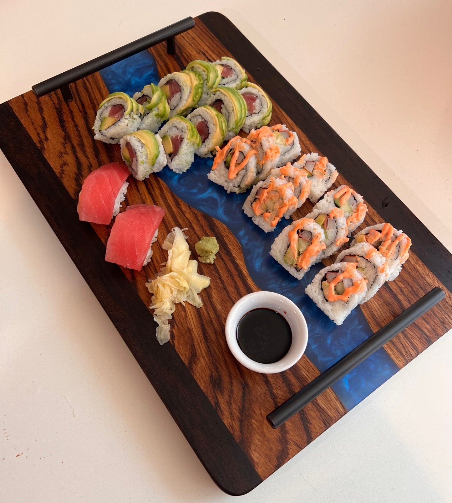 Ribbon Oak /Resin River Charcuterie Tray